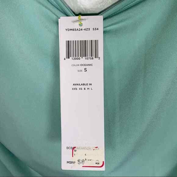 NWT BCBGereration sea foam green v neck wrap style dress small S B154 - Picture 3 of 5